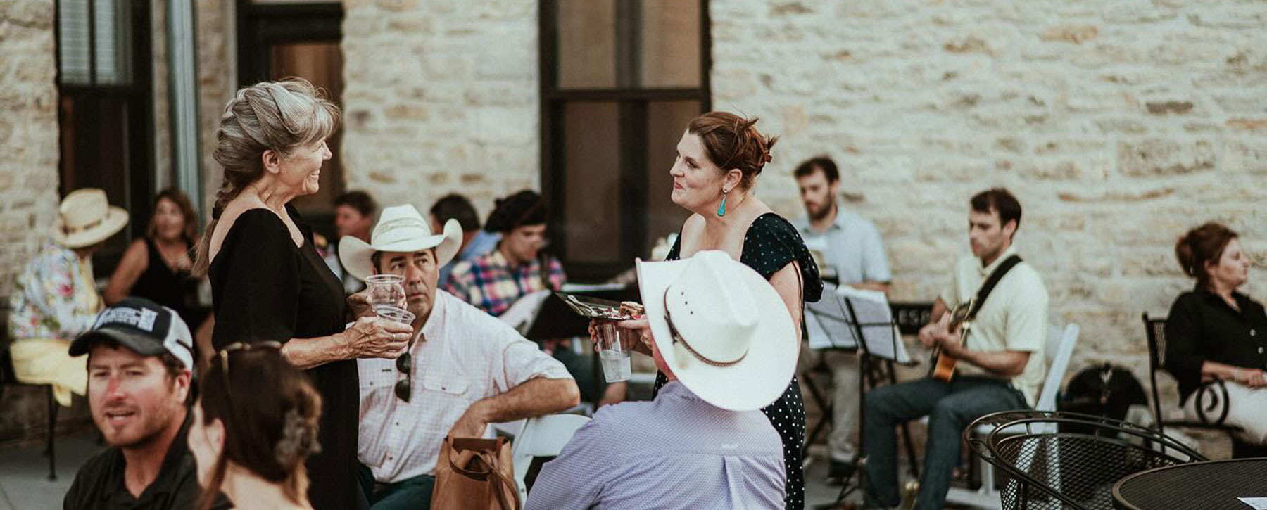 People outside at event