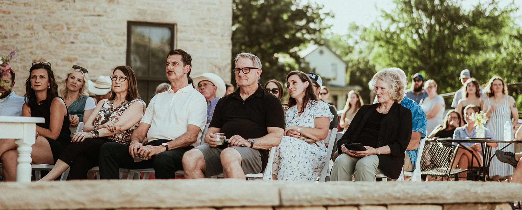 guests at outdoor weddding