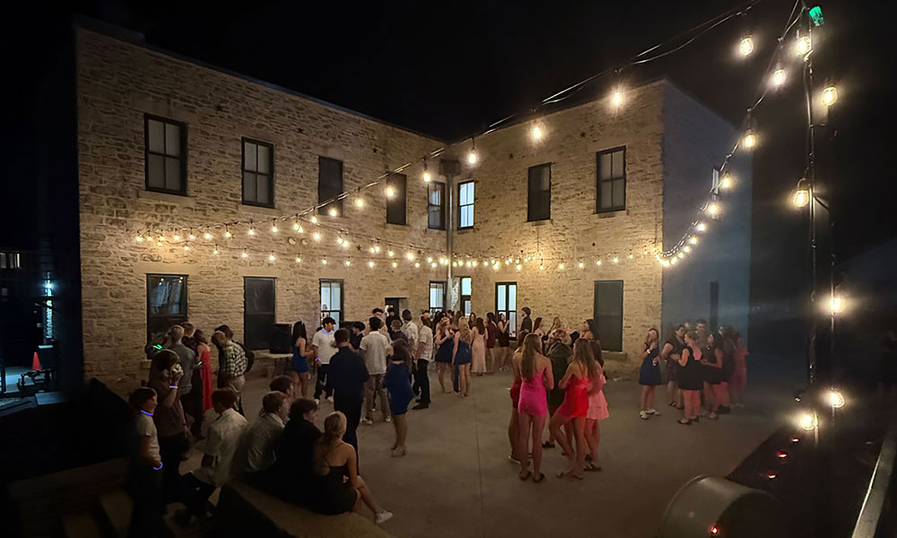 group outside at party